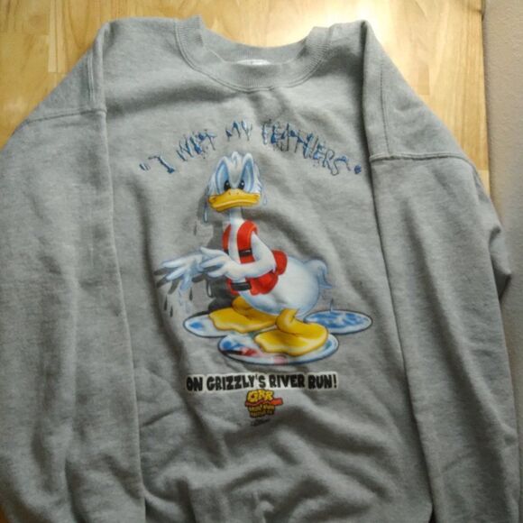 Vintage Disney Grizzly's River Run Donald Duck Crewneck Sweatshirt - Picture 2 of 9